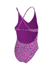 Nike Purple Animal Print Lace-Up Back Swimsuit 1 Piece - Image 5 of 6