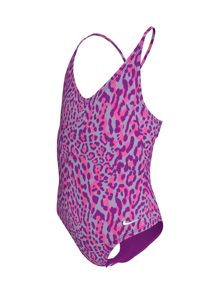 Nike Purple Animal Print Lace-Up Back Swimsuit 1 Piece - Image 6 of 6