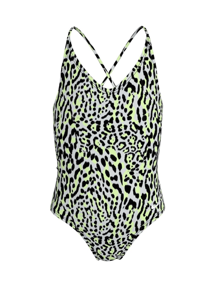Nike Black Animal Print Lace-Up Back Swimsuit 1 Piece - Image 2 of 4