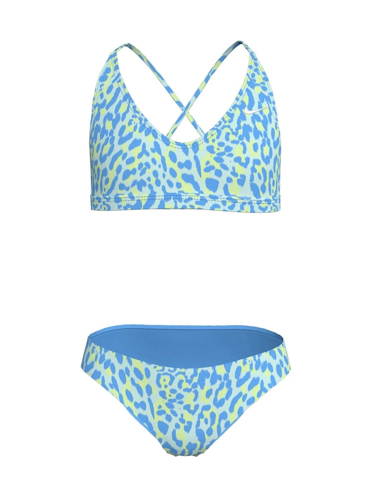 Nike Blue Animal Print Lace-Up Back Bikini Set - Image 14 of 16