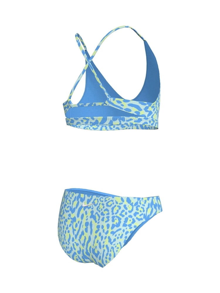 Nike Blue Animal Print Lace-Up Back Bikini Set - Image 15 of 16