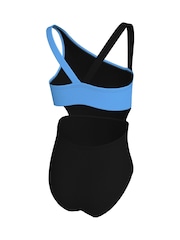Nike Black Colour Block Asymmetrical Cutout Swimsuit - Image 2 of 3