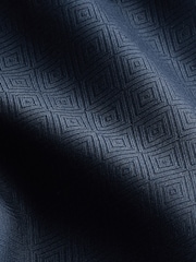 Navy Dobby Regular Fit 100% Cotton Short Sleeve Textured Shirt - Image 6 of 6
