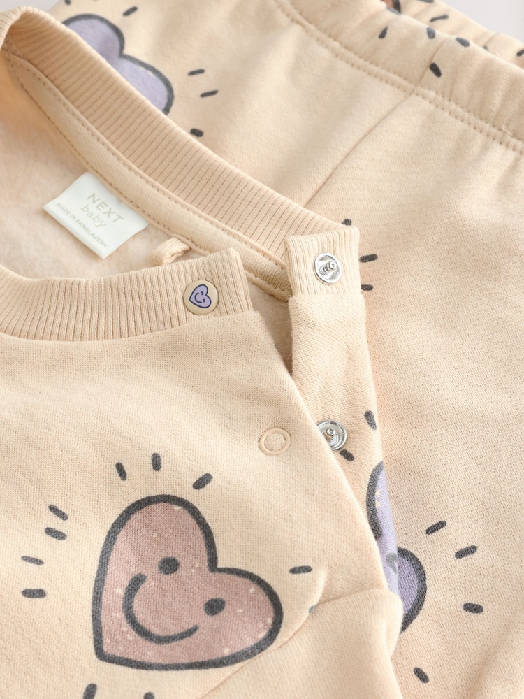 Cream Heart Joggers Set 2 Piece - Image 4 of 4