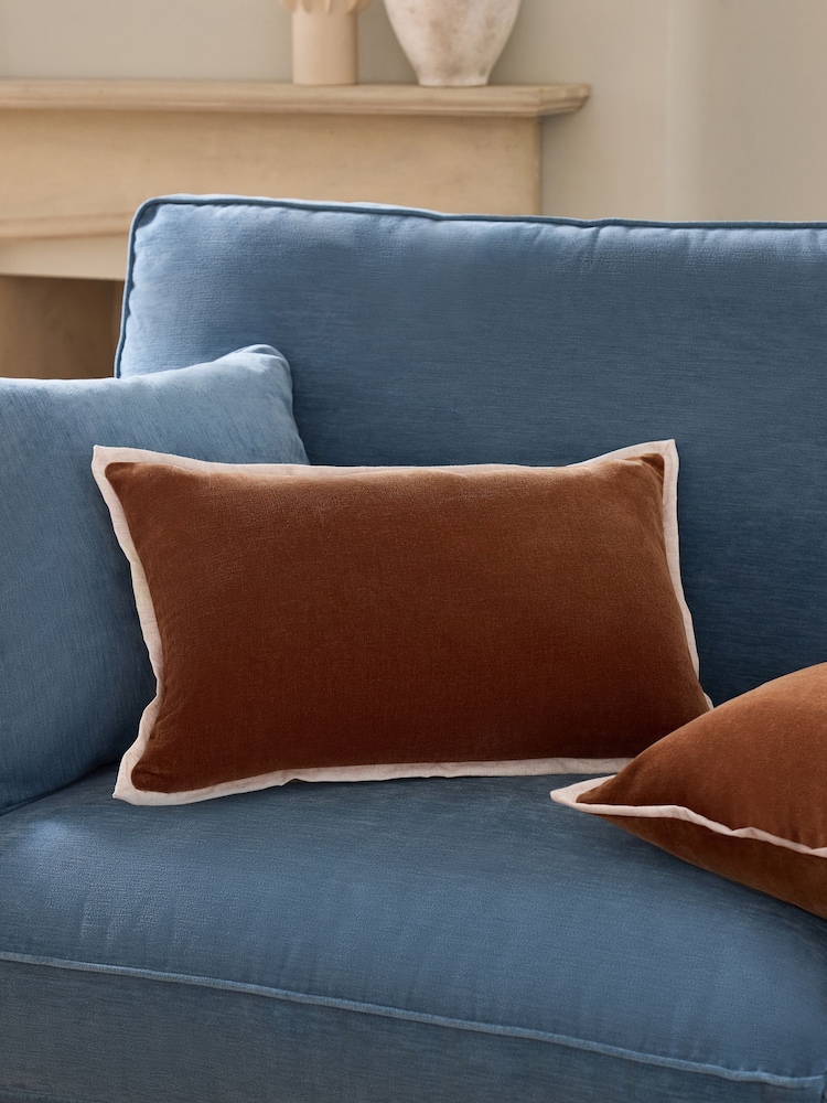 Ochre Yellow Loxley Velvet 40 x 59cm Cushion - Image 1 of 6