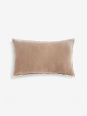 Natural Loxley Velvet 40 x 59cm Cushion - Image 4 of 5