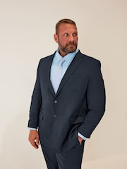 BadRhino Big & Tall Blue Plain Suit Jacket - Image 1 of 4