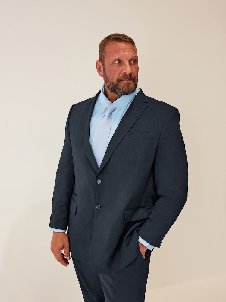 BadRhino Big & Tall Blue Plain Suit Jacket - Image 1 of 4