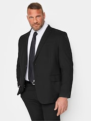 BadRhino Big & Tall Black Plain Suit Jacket - Image 1 of 6