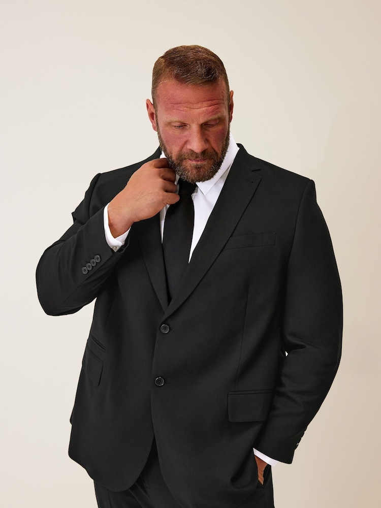 BadRhino Big & Tall Black Plain Suit Jacket - Image 2 of 6