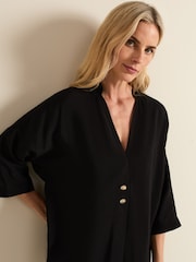 Phase Eight Black Cynthia Button Detail Shirt - Image 4 of 6