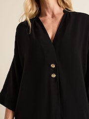 Phase Eight Black Cynthia Button Detail Shirt - Image 5 of 6