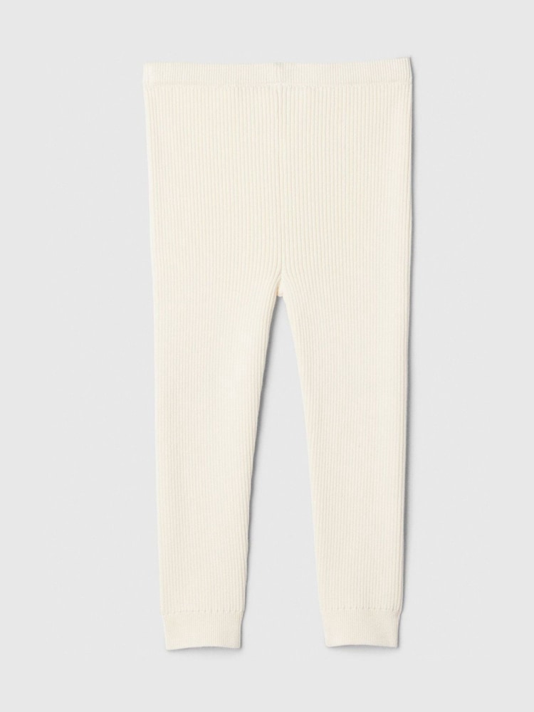 Gap Cream Ribbed Knit Pull On Leggings (6mths-5yrs) - Image 2 of 3
