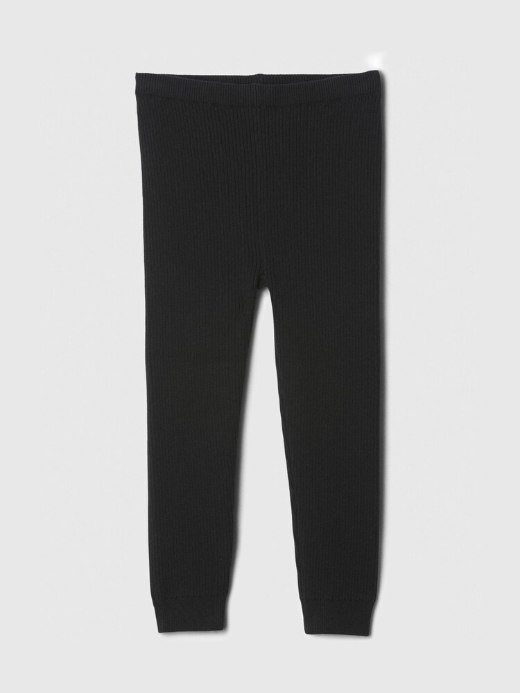 Gap Black Ribbed Knit Pull On Leggings (6mths-5yrs) - Image 1 of 3