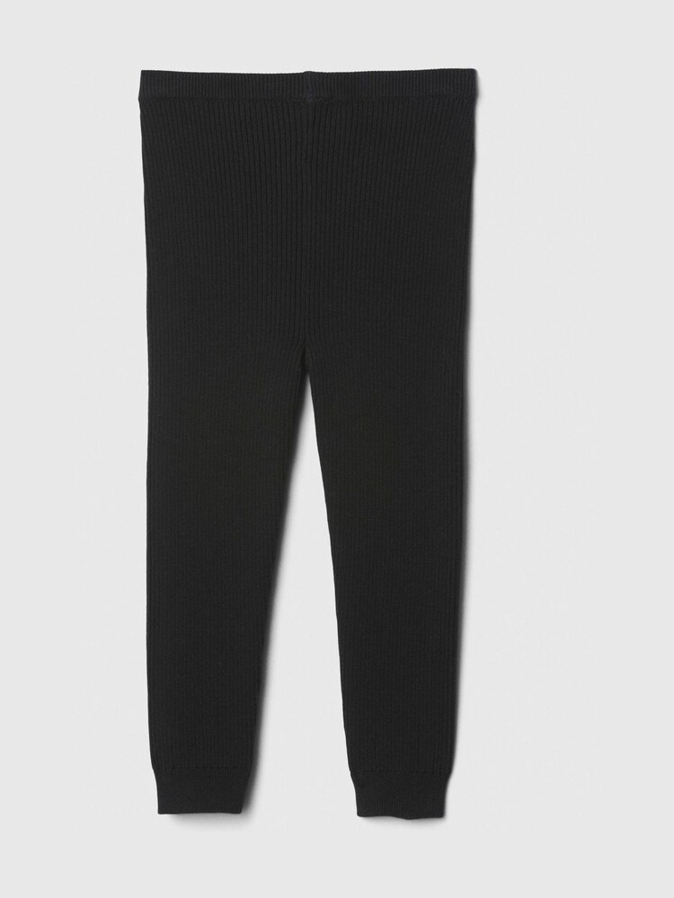 Gap Black Ribbed Knit Pull On Leggings (6mths-5yrs) - Image 2 of 3