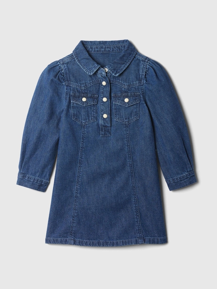Gap Blue Western Denim Shirt Dress (6mths-5yrs) - Image 1 of 2