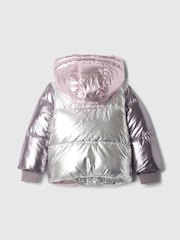 Gap Silver Metallic Fleece-Lined Puffer Coat (6mths-5yrs) - Image 3 of 3