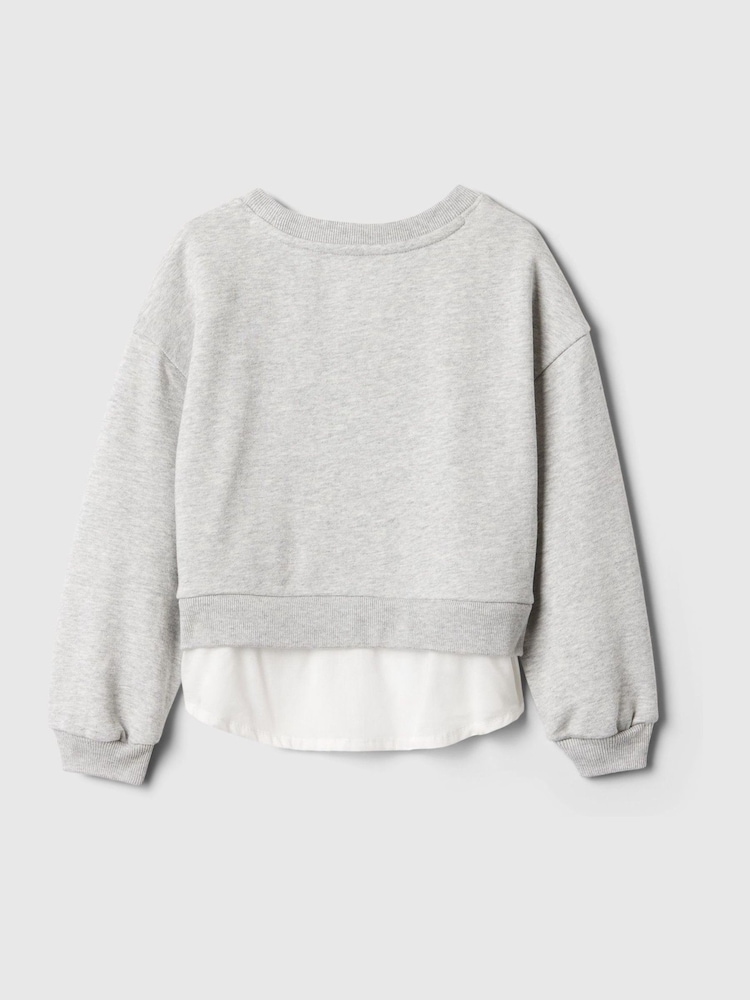 Gap Grey Vintage Soft Layered Logo Crew Neck Jumper (6mths-5yrs) - Image 2 of 2