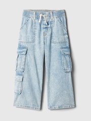 Gap Blue Pull On Cargo Baggy Jeans (6mths-5yrs) - Image 1 of 3