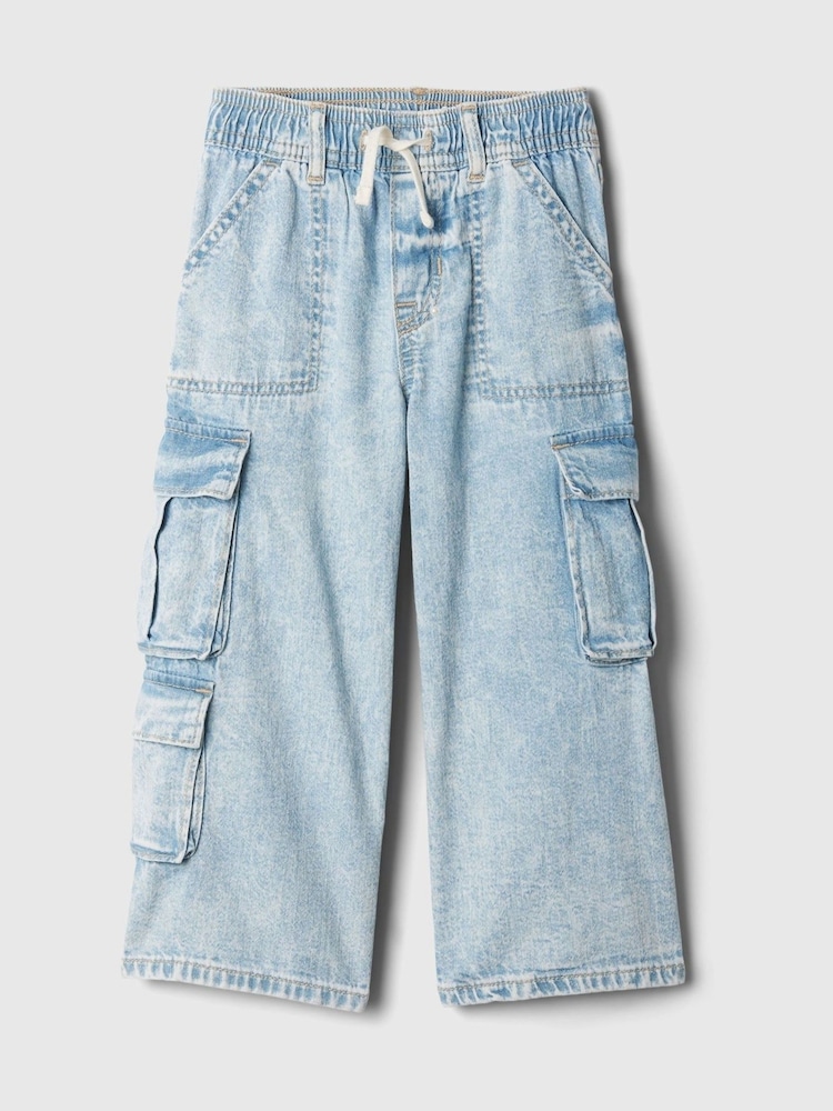 Gap Blue Pull On Cargo Baggy Jeans (6mths-5yrs) - Image 1 of 3