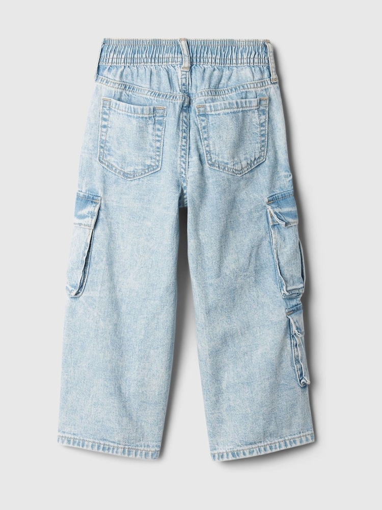 Gap Blue Pull On Cargo Baggy Jeans (6mths-5yrs) - Image 2 of 3