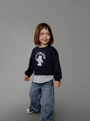 Gap Blue Vintage Soft Layered Logo Crew Neck Jumper (6mths-5yrs) - Image 1 of 4