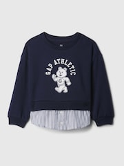 Gap Blue Vintage Soft Layered Logo Crew Neck Jumper (6mths-5yrs) - Image 2 of 4