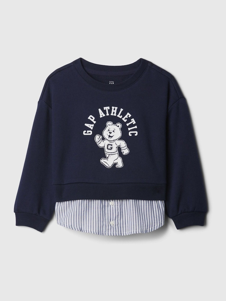 Gap Blue Vintage Soft Layered Logo Crew Neck Jumper (6mths-5yrs) - Image 2 of 4