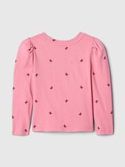 Gap Pink Pocket Puff Sleeve Crew Neck T-Shirt (6mths-5yrs) - Image 2 of 2