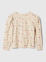 Gap Beige Pocket Puff Sleeve Crew Neck T-Shirt (6mths-5yrs) - Image 2 of 2