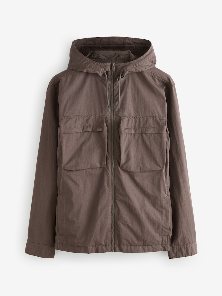 Коричневый - Bluff Pocket Shacket with Hood - Image 10 of 10