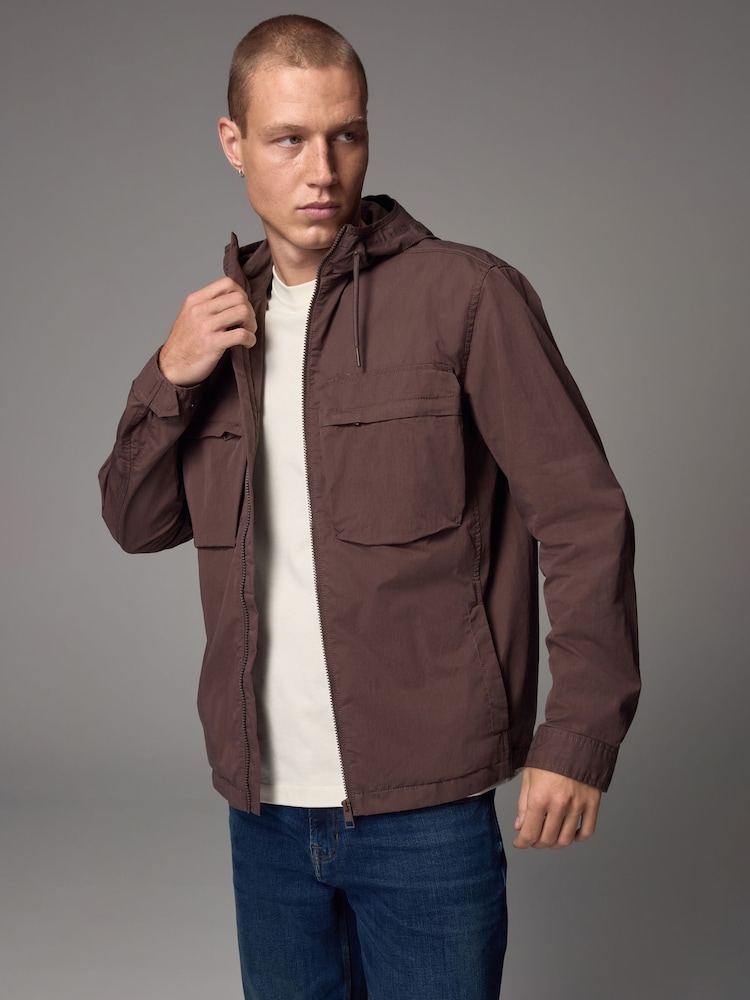 Brown Bluff Pocket Shacket with Hood - Image 3 of 10