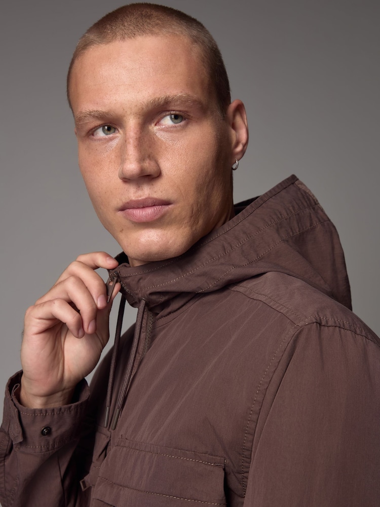 Brown Bluff Pocket Shacket with Hood - Image 5 of 10