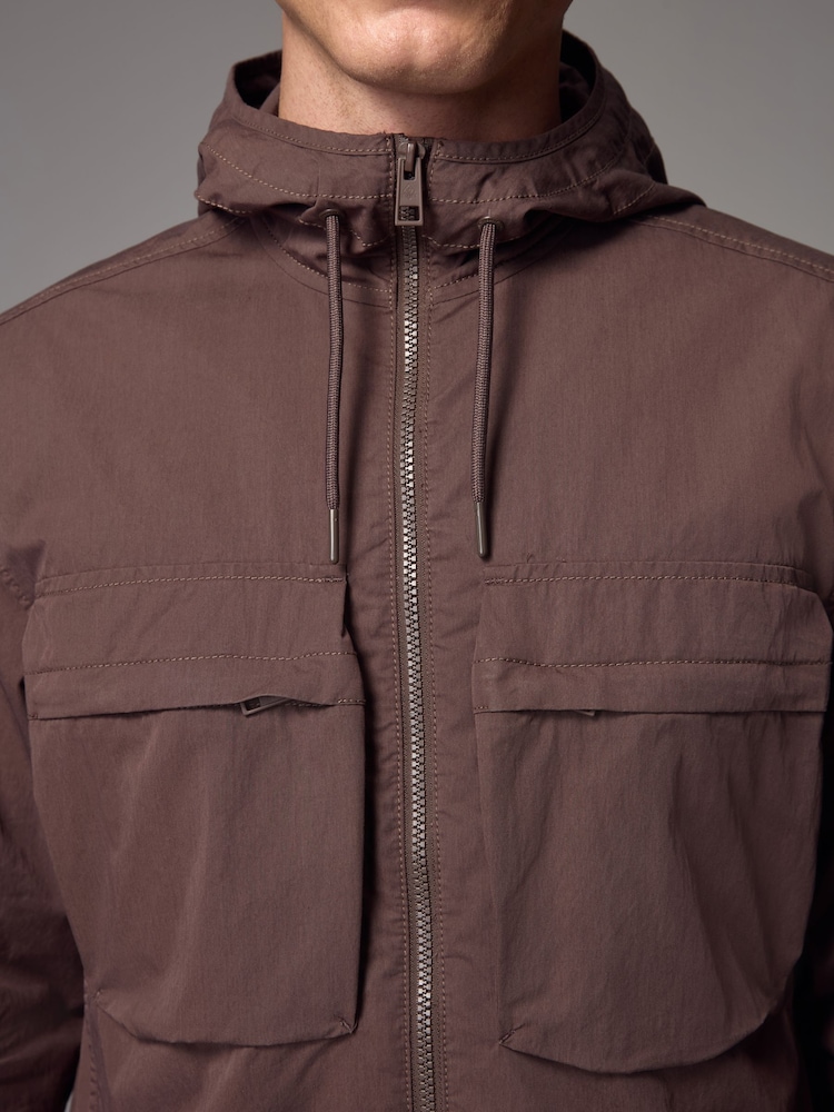 Brown Bluff Pocket Shacket with Hood - Image 6 of 10
