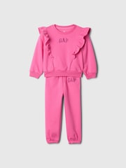 Gap Pink Logo Ruffle Sweatshirt and Joggers Set (6mths-5yrs) - Image 1 of 3