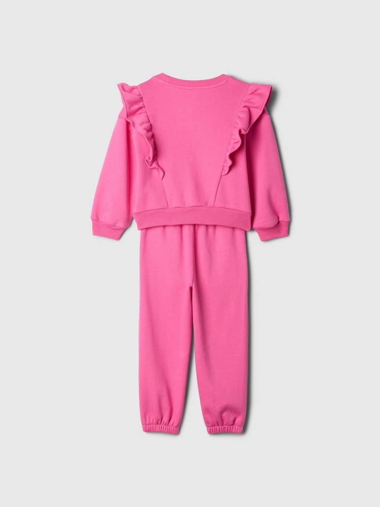 Gap Pink Logo Ruffle Sweatshirt and Joggers Set (6mths-5yrs) - Image 2 of 3
