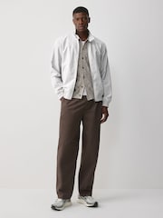 Grey Linen Blend Lightweight Harrington Jacket - Image 3 of 9