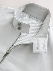 Grey Linen Blend Lightweight Harrington Jacket - Image 8 of 9