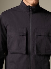 Navy Bluff Pocket Funnel Neck Shacket - Image 5 of 11