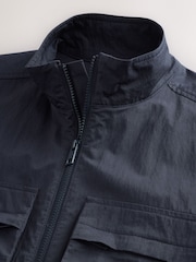 Navy Bluff Pocket Funnel Neck Shacket - Image 9 of 11