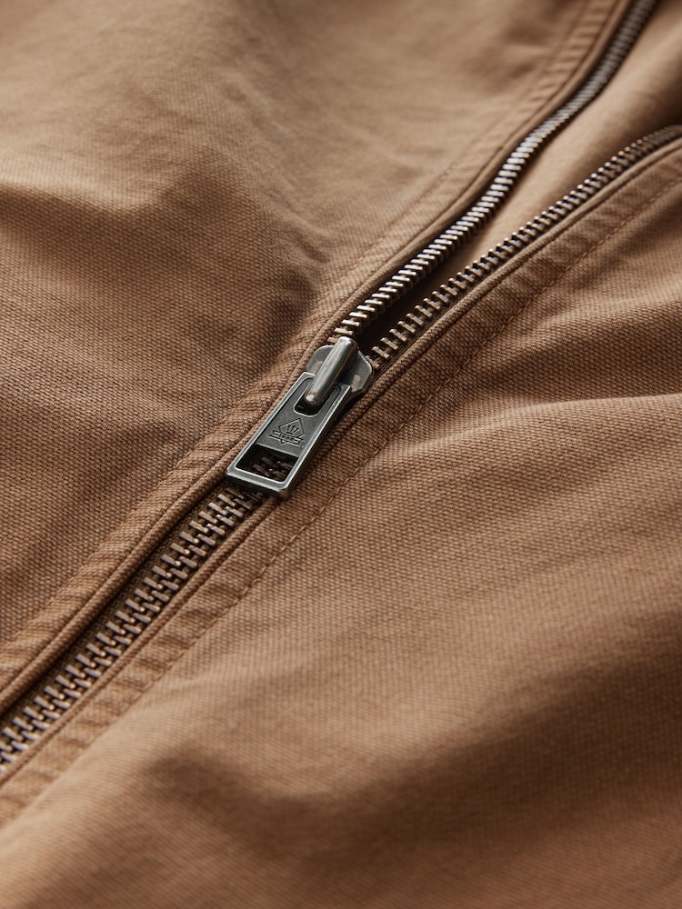 Tan Canvas Worker Jacket with Corduroy Collar - Image 10 of 10