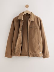 Tan Canvas Worker Jacket with Corduroy Collar - Image 7 of 10
