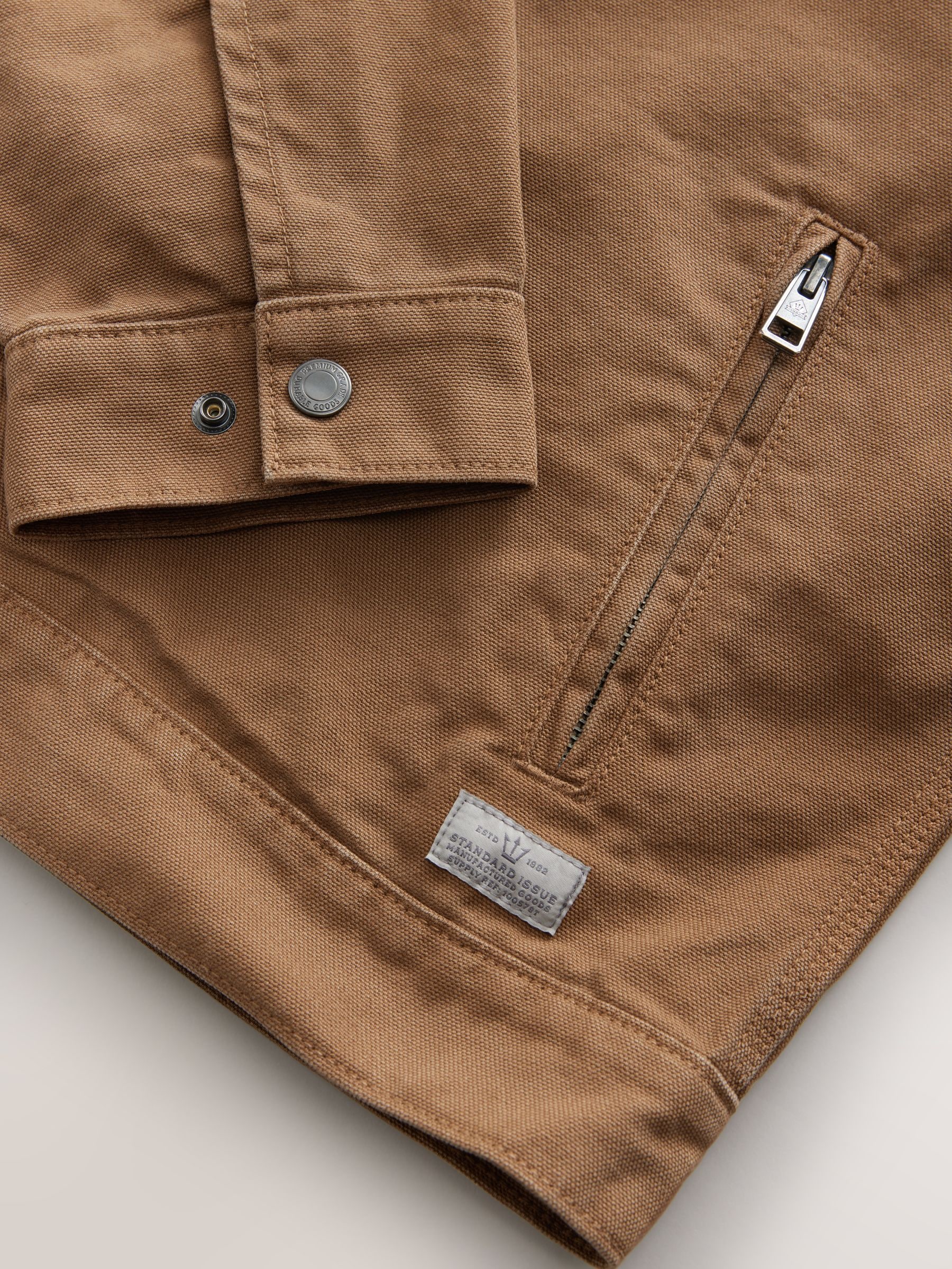 Buy Tan Canvas Worker Jacket with Corduroy Collar from Next USA