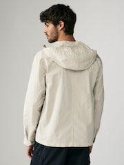 Ecru Bluff Pocket Shacket with Hood - Image 3 of 9