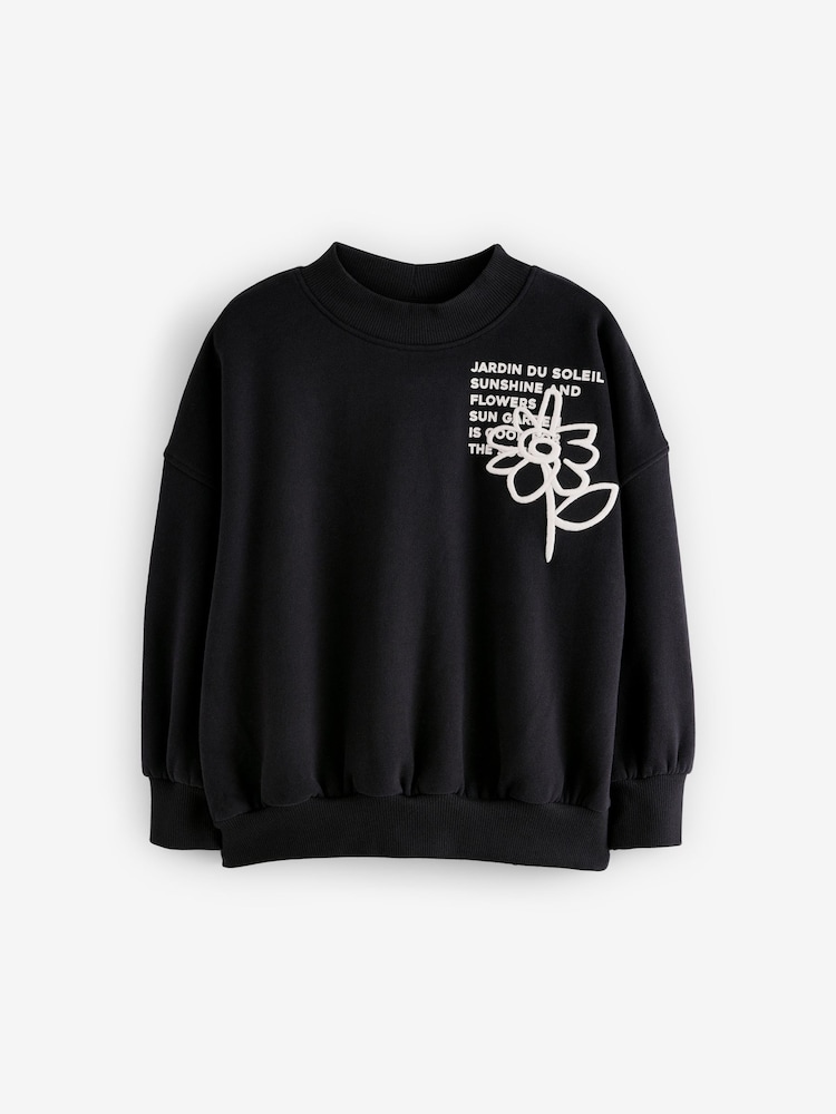 Mono Floral Printed Sweatshirt (3-16yrs) - Image 1 of 4