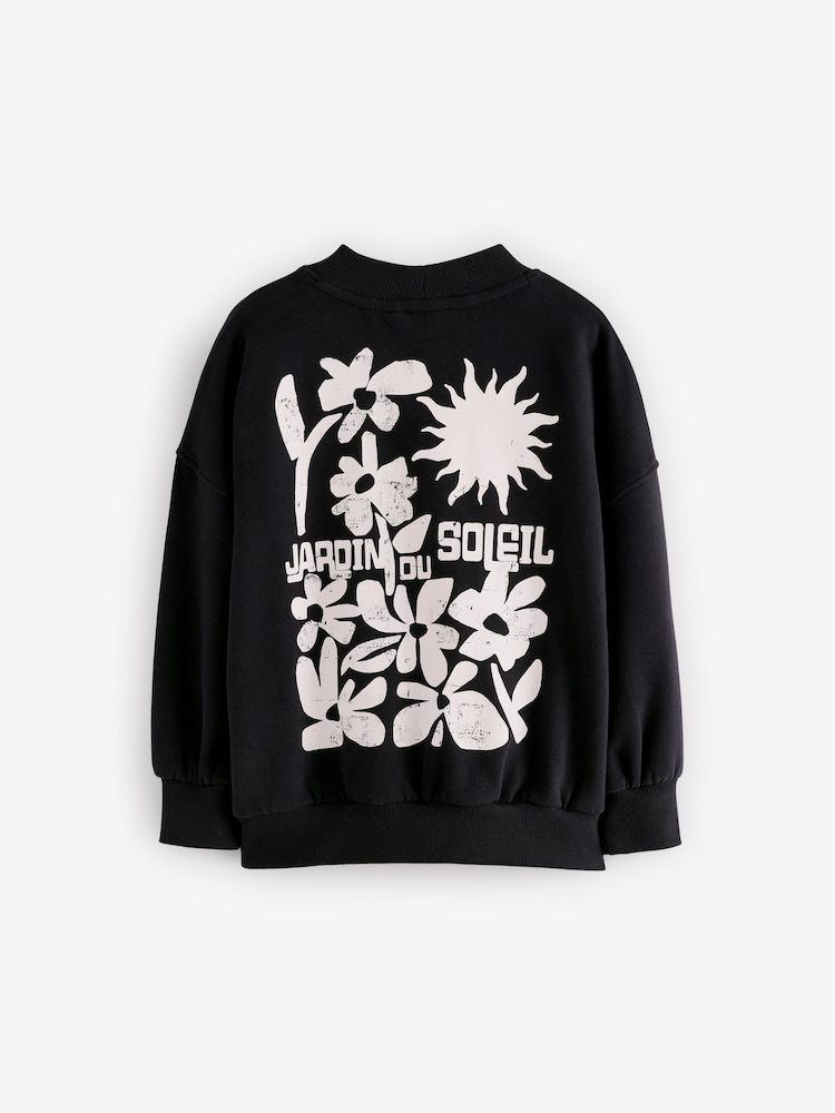 Mono Floral Printed Sweatshirt (3-16yrs) - Image 2 of 4