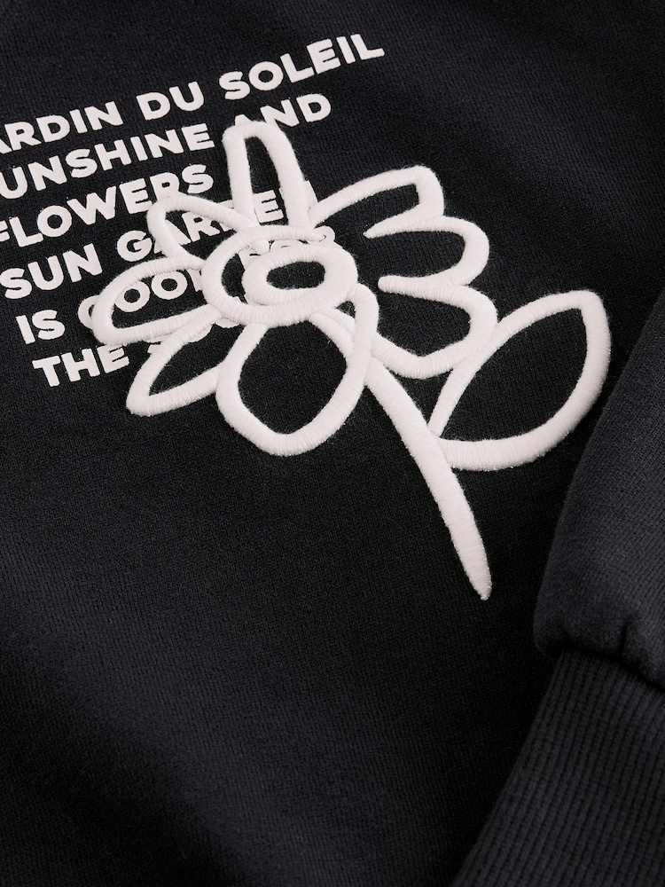 Mono Floral Printed Sweatshirt (3-16yrs) - Image 4 of 4