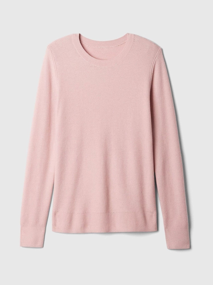 Gap Pink Textured Crew Neck Bella Jumper - Image 5 of 5