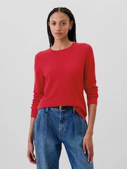 Gap Red Textured Crew Neck Bella Jumper - Image 1 of 6