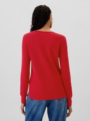 Gap Red Textured Crew Neck Bella Jumper - Image 2 of 6